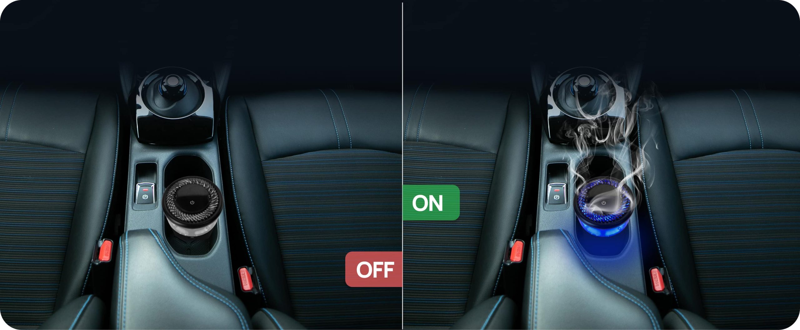 smart auto ON/OFF feature of Qioob car perfume diffuser 