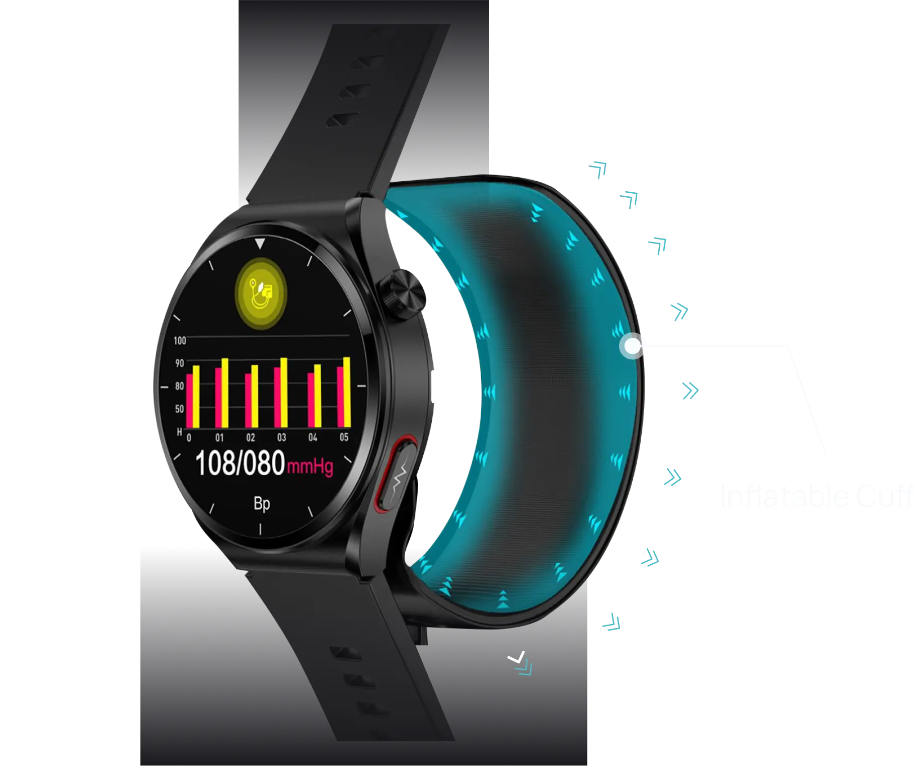 Qioob BP Watch with airbag and pump