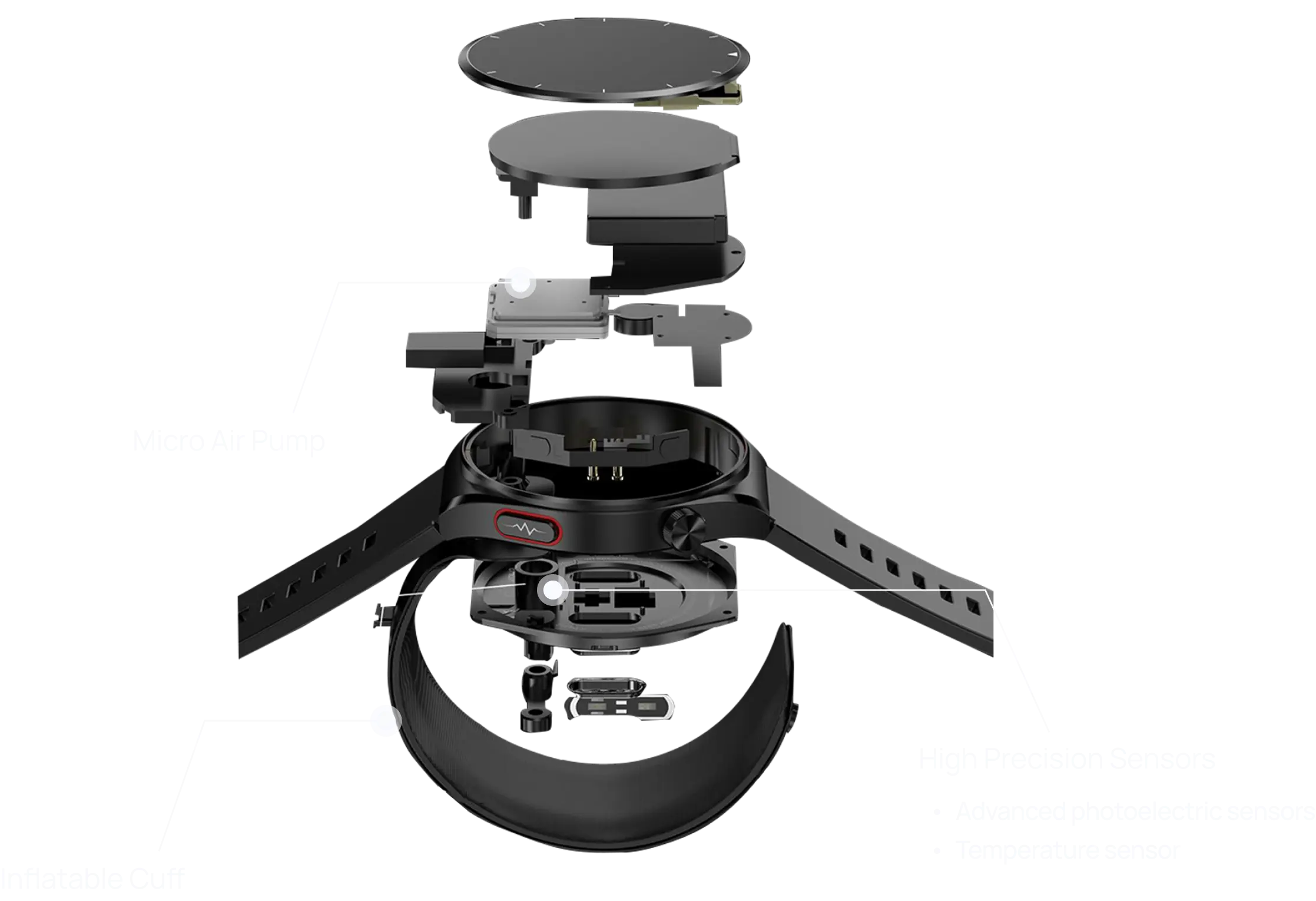 Internal parts of Qioob Blood Pressure Smartwatch