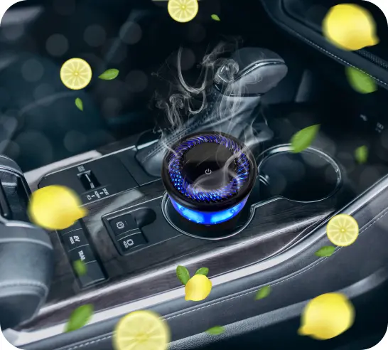 lemon fragrance in Qioob car perfume diffuser