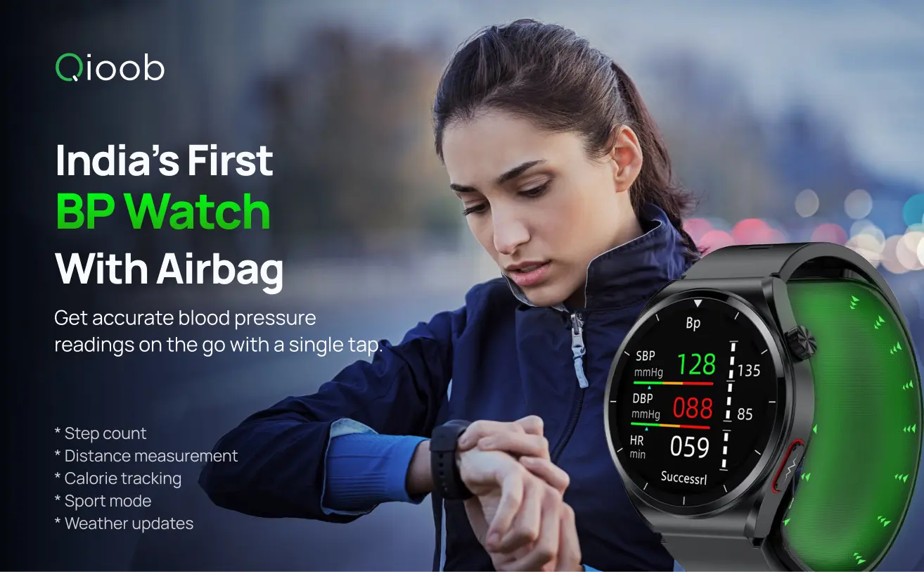 BP watch with airbag for blood pressure
